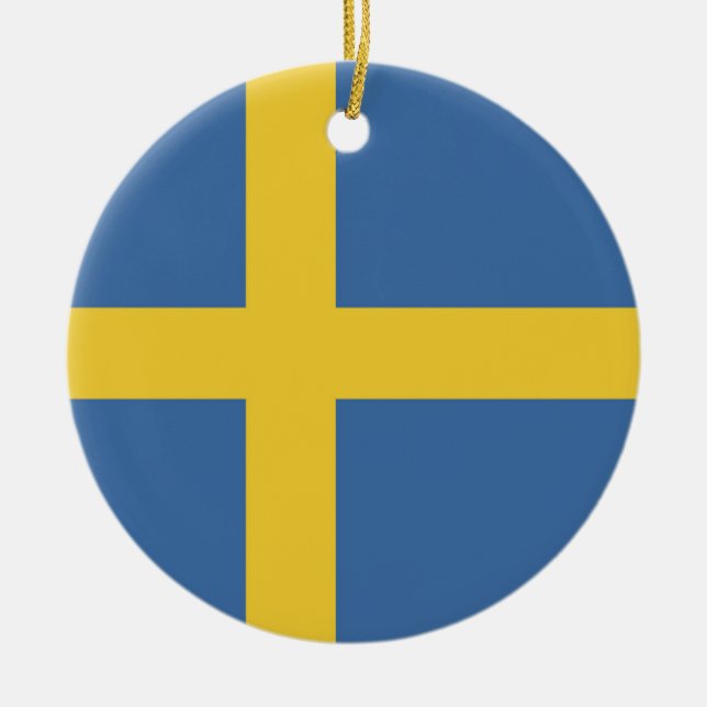 flagga för sverige julgransprydnad keramik (Framsidan)