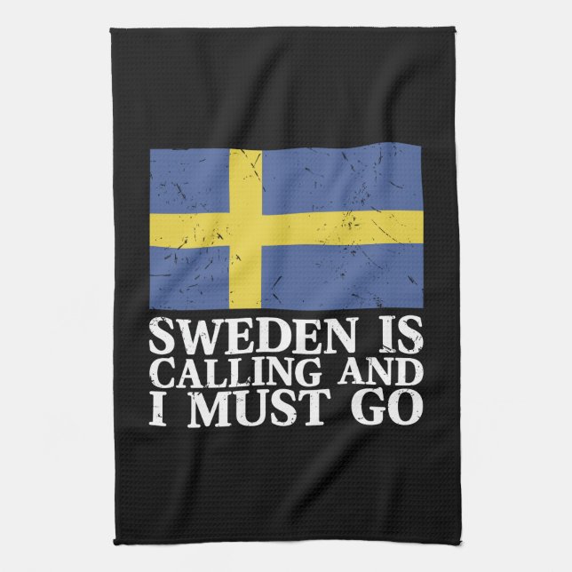 Flagga för sverige kökshandduk (Vertikal)