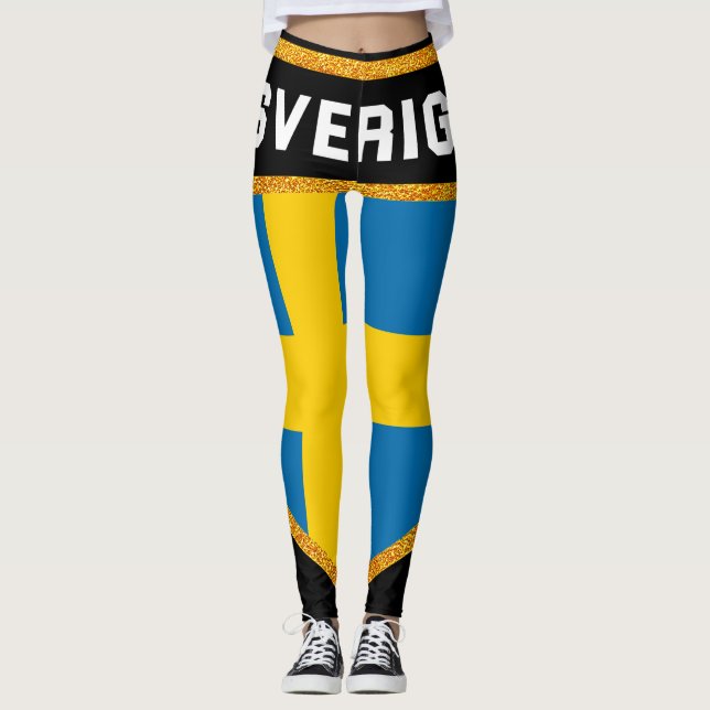 Flagga för sverige leggings (Framsida)