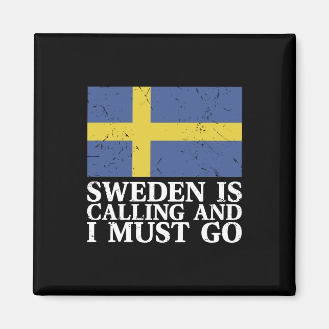 Flagga för sverige magnet (Framsidan)