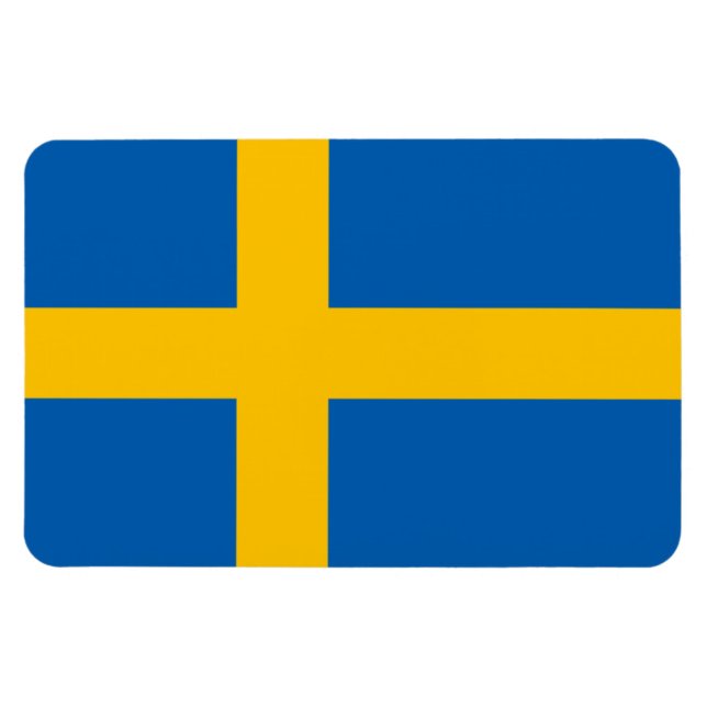 Flagga för sverige magnet (Horisontell)