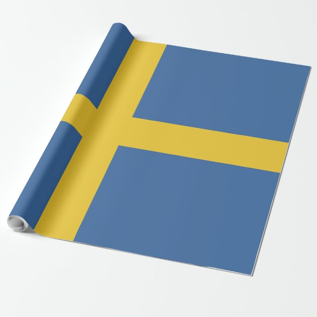 flagga för sverige presentpapper (Utrullad)