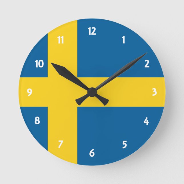 flagga för sverige rund klocka (Framsida)