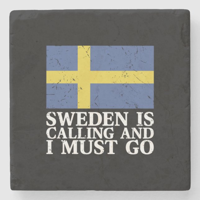 Flagga för sverige stenunderlägg (Framsidan)
