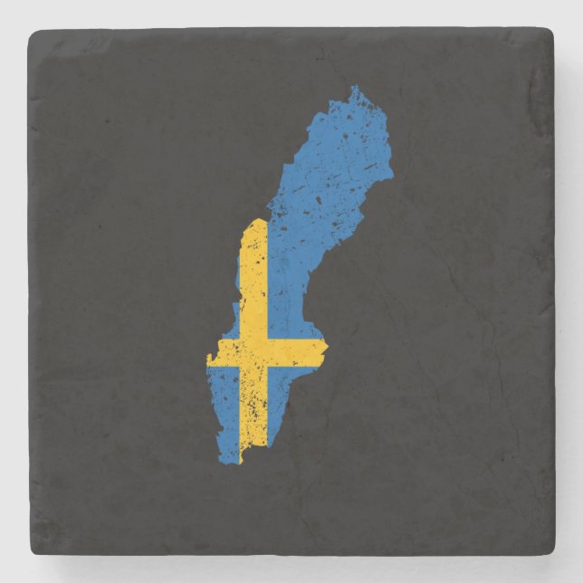 Flagga för sverige stenunderlägg (Framsidan)