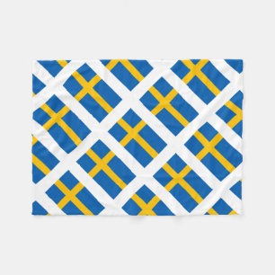 Flagga för Sverige sverigesvensk Fleecefilt