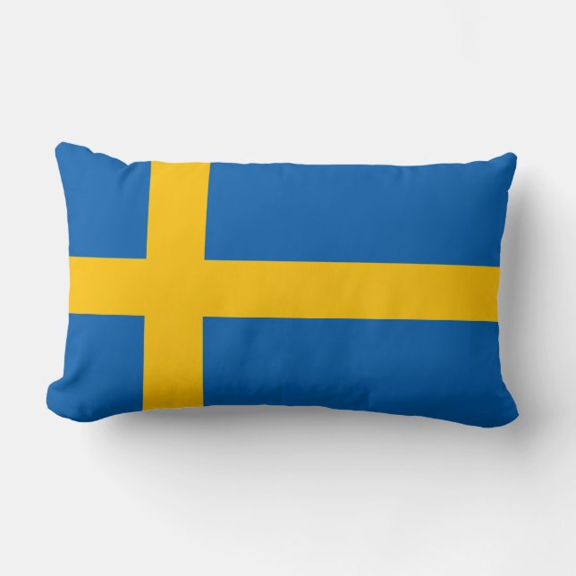 Flagga för Sverige sverigesvensk Lumbarkudde (Framsida)