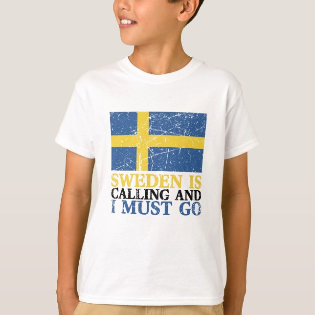Flagga för sverige t shirt (Framsida)