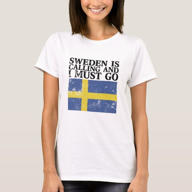 Flagga för sverige t shirt (Framsida)