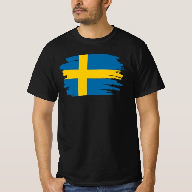 Flagga för sverige t shirt (Framsida)