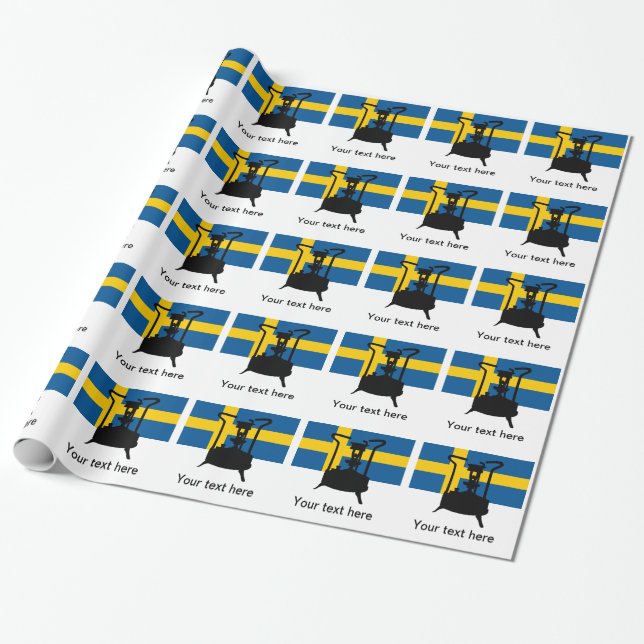flagga för sverige | Tryckspak Presentpapper (Utrullad)