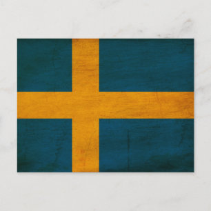 Flagga för sverige vykort