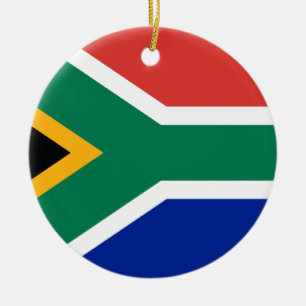 Flagga för Sydafrika medborgarevärld Julgransprydnad Keramik