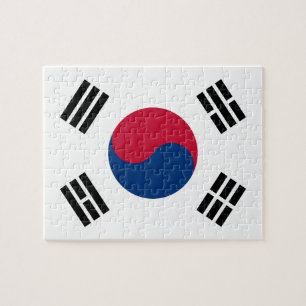 Flagga för Sydkorea medborgarevärld Pussel