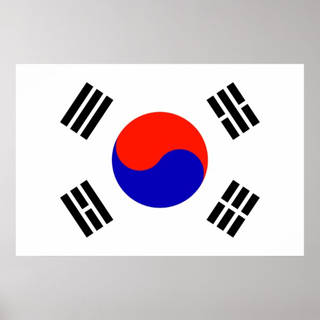 Flagga för Sydkorea Poster (Framsidan)