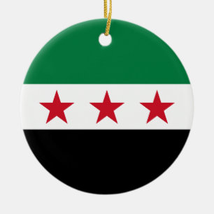 Flagga för Syrien (december 2024) Julgransprydnad Keramik