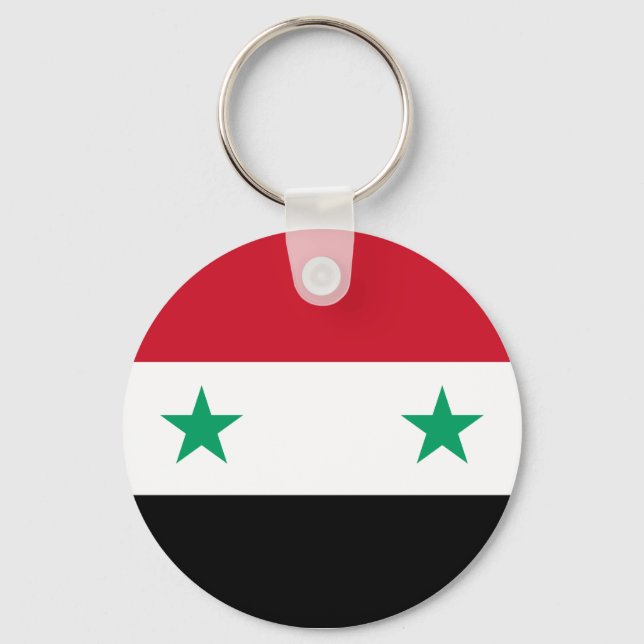 Flagga för Syrien Nyckelring (Framsida)