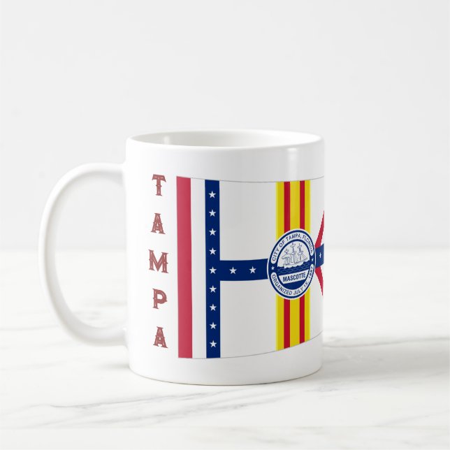 Flagga för Tampa, Florida Kaffemugg (Vänster)