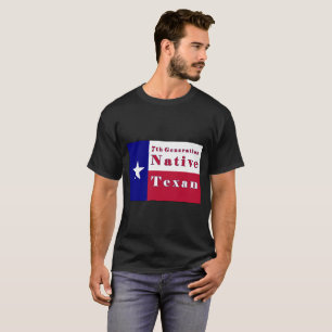 flagga för Texan för 7:egeneration infödd T Shirt