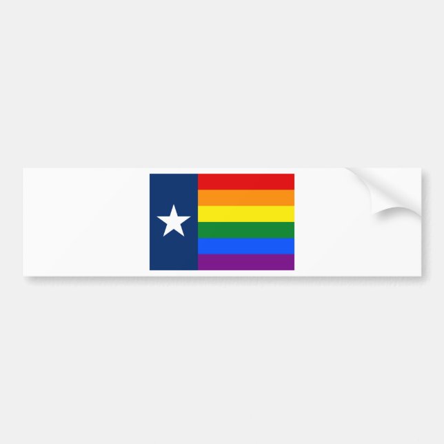Flagga för Texas LGBT gay prideregnbåge Bildekal (Framsidan)