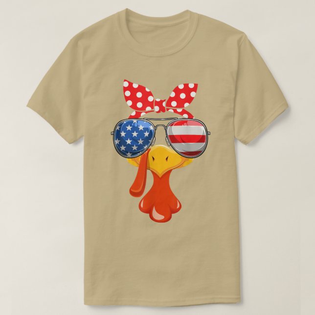 Flagga för Thanksgiving av turkiska kvinnor i Ansi T Shirt (Design framsida)