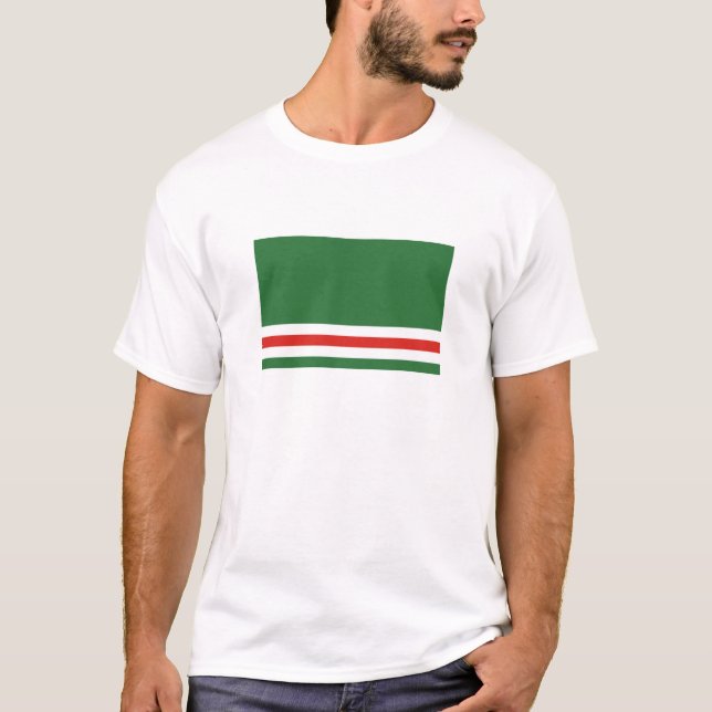 Flagga för Tjetjenien-Ichkerien T Shirt (Framsida)