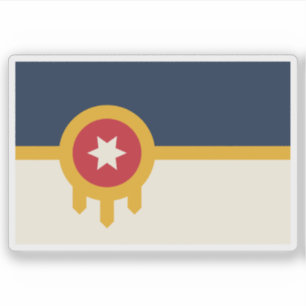 Flagga för Tulsa, Oklahoma, USA Klistermärken