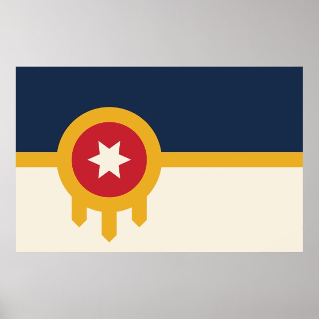Flagga för Tulsa stad, Oklahoma State Poster (Framsidan)