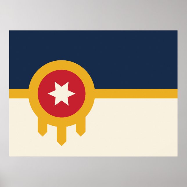 Flagga för Tulsa stad, Oklahoma State Poster (Framsidan)