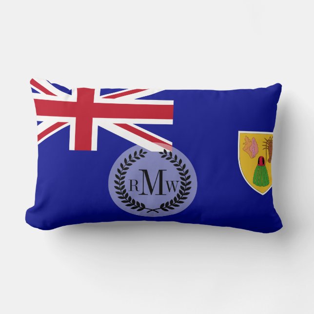 Flagga för Turks- och Caicosöarna Lumbarkudde (Framsida)