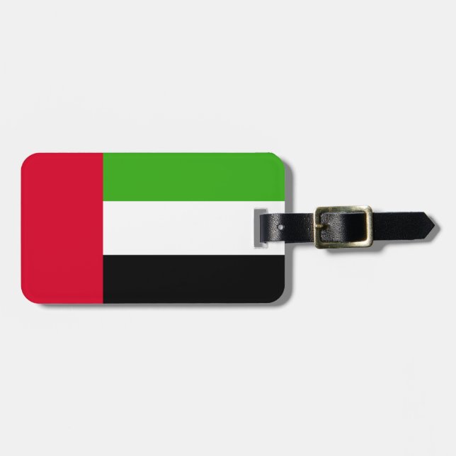 Flagga för UAE United Arab Emirates Bagagebricka (Horisontell Framsida)