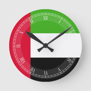 Flagga för UAE United Arab Emirates Rund Klocka