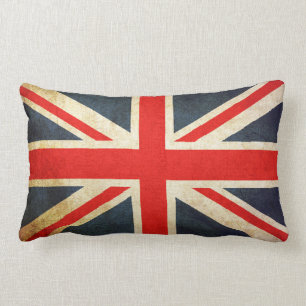 FLAGGA för UK för jack för vintageGrunge fackli Lumbarkudde