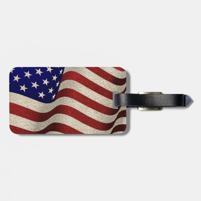 Flagga för US för stars och stripes för Bagagebricka (Baksida Vågrät)