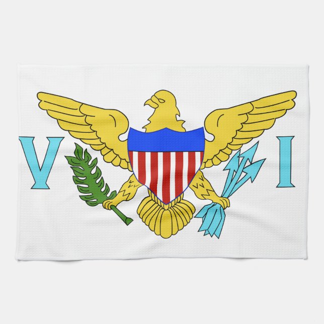 Flagga för US Virgin Islands Kökshandduk (Horisontell)