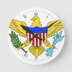 Flagga för US Virgin Islands Rund Klocka
