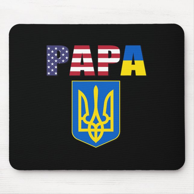 Flagga för USA och flagga för Ukraina  Musmatta (Framsidan)