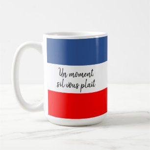 flagga för UV-Fransk (ett ögonblick tack) Kaffemugg
