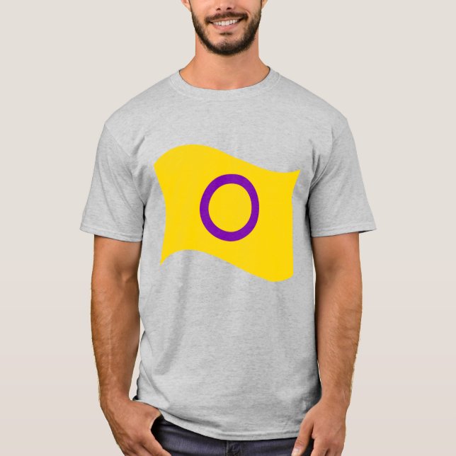 Flagga för Vågigt av intersexualPride T Shirt (Framsida)