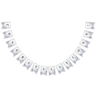 Flagga för vattenfärgsblått Rosa-Blommigt