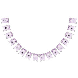 Flagga för vattenfärgsbuntning av Lila Blommigt