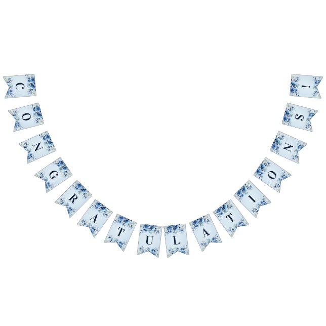 Flagga för vattenfärgsbuntning Blåa blommor Buntin (Alla)