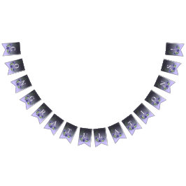 Flagga för vattenfärgsbuntning Lila blommor Buntin