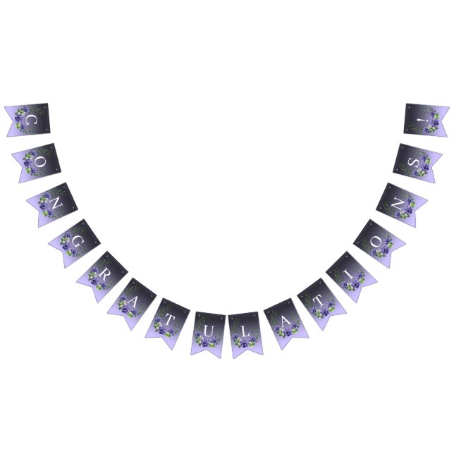 Flagga för vattenfärgsbuntning Lila blommor Buntin (Alla)