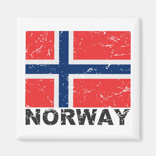 Flagga för Vintage av norge Magnet (Framsidan)