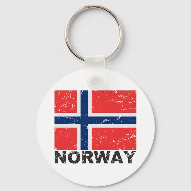 Flagga för Vintage av norge Nyckelring (Framsida)