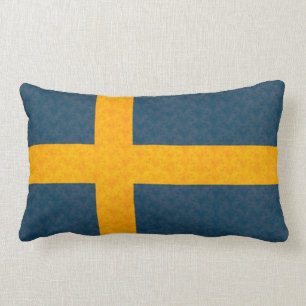 Flagga för vintagemönstersvensk lumbarkudde