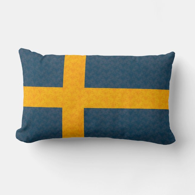 Flagga för vintagemönstersvensk lumbarkudde (Framsida)