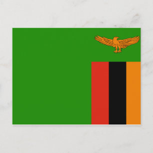 Flagga för Zambia medborgarevärld Vykort