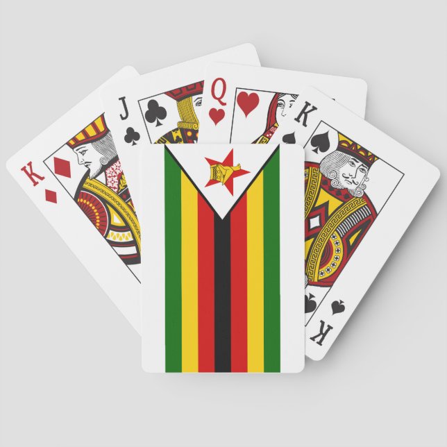 Flagga för Zimbabwe medborgarevärld Casinokort (Baksidan)